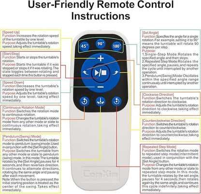 360 Rotating Platform,13.8Inch/35cm Remote Motorized Turntable,400lbs Capacity Motorized Rotating Display Stand Photography Turntable motorized lazy susan Heavy Duty Turntables for Photography,3D Scanner