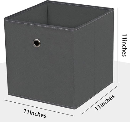 Foldable Storage Cubes Bins ,11 Inch Cloth Storage Cube Fabric Storage Box Cubes Organizer Baskets with Dual Handles for Home Organizer Set of 12 (Grey)