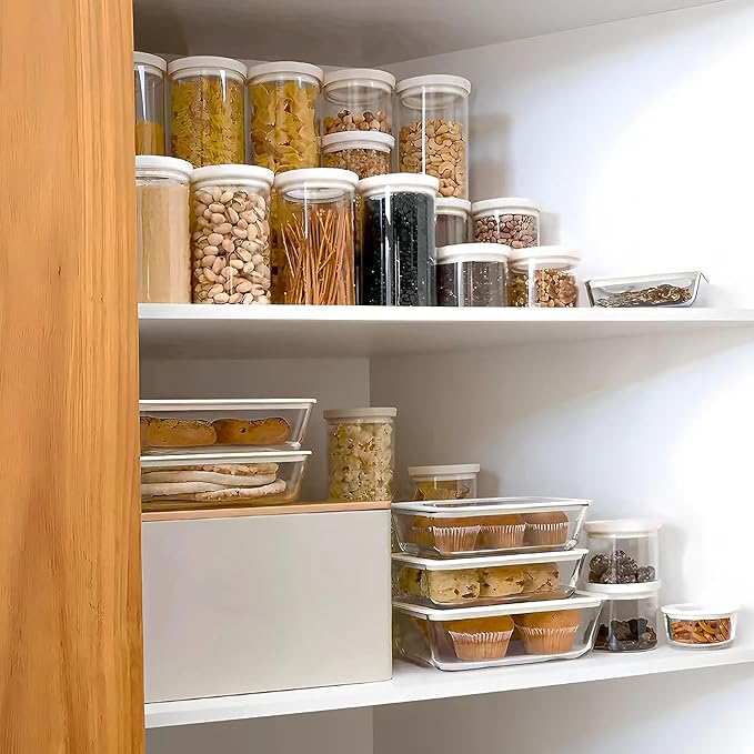 Urban Green Glass Food Container Set with Glass Lid, 4 Pack, Food Storage Containers Set, Airtight, LeakProof, 100% Plastic Free, Meal Prep Containers (White Color)