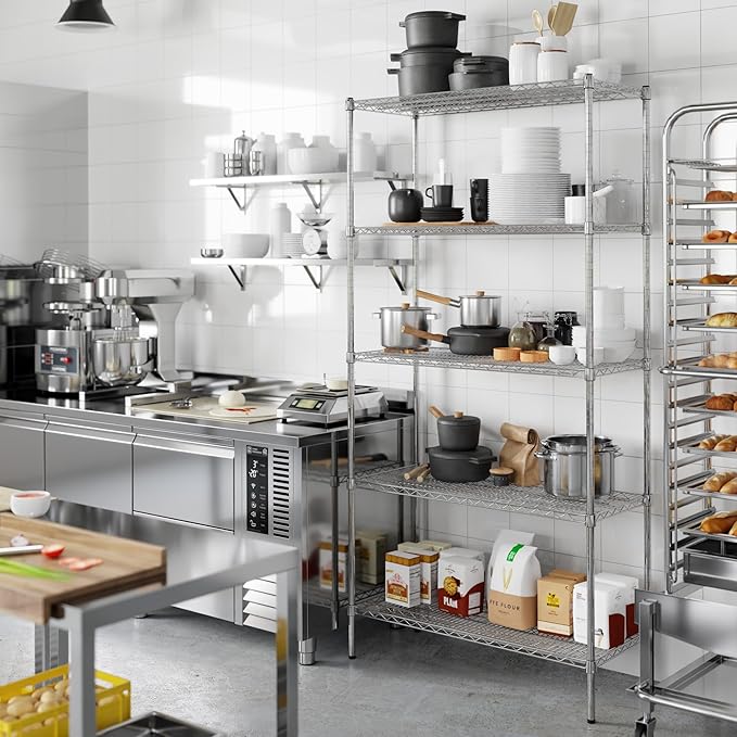18" Deep x 42" Wide x 86" Height Wire Shelving Kit | 5-Tier | NSF Commercial Storage Rack Unit
