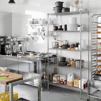 18" Deep x 42" Wide x 86" Height Wire Shelving Kit | 5-Tier | NSF Commercial Storage Rack Unit