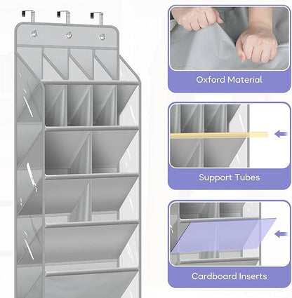 MISSLO Clear Over The Door Shoe Organizer Hanging Shoe Rack for Door Hanger Deep Pocket Sneaker Holder