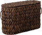 StorageWorks Bathroom Toilet Paper Storage Holder with Lid, Wicker Toilet Paper Basket for 6 Regular Rolls, Slim Basket Organizer with Handles, Water Hyacinth Storage Baskets for Bathroom, Brown
