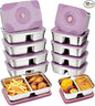 GIUOIDUO 12-Piece Stainless Steel Snack Containers Reusable, Grab and Go 2 Compartment Food Storage Containers with Leakproof Lids for Travel and Outdoor Camping School Lunch Prep Dishwasher Safe