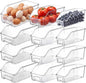 LemonRoad 12 Packs Pantry Organizers and Storage Freezer Clear Organizer Bins with Handle Acrylic Organization Bins Stackable Open Front Storage Vegetable Egg Salad Containers for Kitchen Cabinet