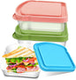 3 Pack Sandwich Containers, Colored Sandwich Boxes for Lunch, Reusable and Easy to Open Fun Sandwich Container (in 3 Colors)