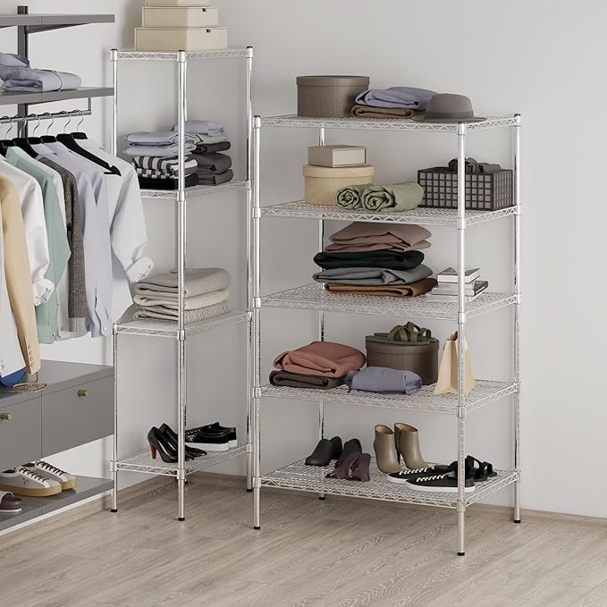 24" Deep x 36" Wide x 64" Height Wire Shelving Kit | 5-Tier | NSF Commercial Storage Rack Unit