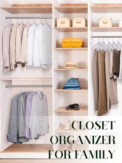 Cozymood Velvet Skirt Hangers 24 Pack, Purple Hangers with Clips Ultra Thin Non Slip Pants Hanger Space Saving Clothes Hanger with Clips for Pants, Skirts, Jeans, Shorts
