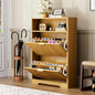 Shoe Cabinet Storage for Entryway Hidden Shoes Storage Cabinet with 2 Flip Drawers, Tall Free Standing Shoe Organizer Rack for Foyer, Hallway