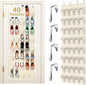 Over the Door Shoe Organizer with 40 Large Pockets, Multi-Purpose Storage for Shoe and Accessories, Durable Fabric with Adjustable Hooks for Home Closet Bedroom Entryway -Beige