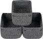 CubesLand Mixed Black Baskets Bins for Organizing,Small Woven Storage Baskets for Shelves,Cute Closet Cube Bins Set 3,Baby Nursery Cube Organizer Toys Basket Bin,Home Decor Organization Bins