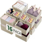 Kootek 16 Pack Drawer Organizer Clothes, Dresser Drawer Organizers for Clothing Fabric Foldable Closet Organizers and Storage Bins for Baby Clothes, Nursery, Underwear, Bras, Socks