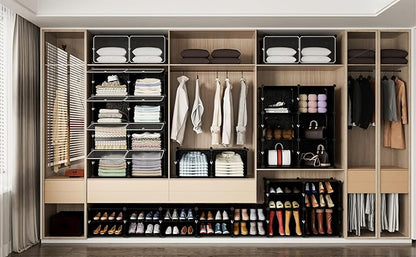 HOMIDEC Shoe Rack Organizer, 8 Tier Shoe Storage Cabinet 48 Pair Plastic Shoe Organizer Shelves for Closet Hallway Bedroom Entryway