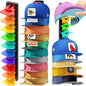 Hat Organizer for Baseball Caps 2 Pack, Adhesive Hat Rack for Wall,Baseball Cap Organizer(Rainbow)