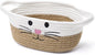 Small Woven Baskets for Organizing with Handle Cute Cotton Basket for Nursery Gift Dog Cat Toy Storage Basket for Toy Organizer-Brown