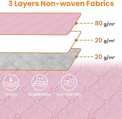 Fab totes 24 Gallons Clothes Storage, Foldable Thick Fabric Blanket Storage Bags, Containers for Organizing Bedroom, Closet, Clothing, Comforter, Organization with Handle (6 Pack,Pink)