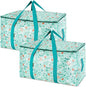 BALEINE 2-Pack Oversized Moving Bags with Reinforced Handles, Heavy-Duty Storage Tote for Clothes, Moving Supplies (Spring Stroll, 2-Pack)