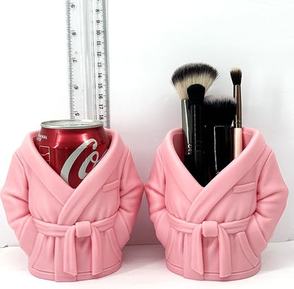 2pcs Bathrobe can holder for Beer & Soda, 4.75" 3D Printed Bath Robe Can Holder, Unique Beer Holder, Spa Day Novelty Gift, Housewarming Present NO CAN or BRUSHES INCLUDED (PINK)