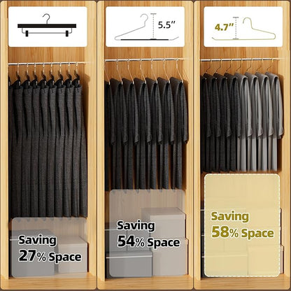 SPECILITE 30 Pack Open Ended Metal Gold Pants Hangers for Jeans, Slacks, Leggings, Towel, Scarf, Heavy Duty & Space-Saving