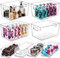 Qilinba Clear Storage Bins 8 Pack for Pantry Organizers, 4 Large Plastic Pantry Organizer Bins and 4 Small Stackable Storage Containers for Kitchen Cabinet, Home Edit, Freezer Fridge Organizer