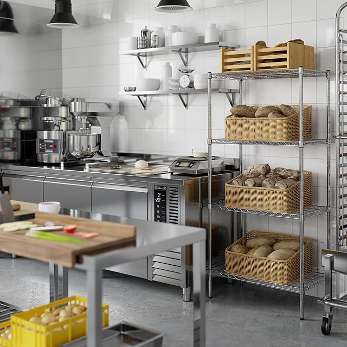 18" Deep x 30" Wide x 64" Height Wire Shelving Kit | 4-Tier | NSF Commercial Storage Rack Unit