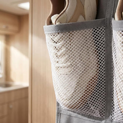 2 Pcs Rv Bedside Shoe Storage, 16 Large Pocket Wall-mounted Organizer, Hanging Caddy For Rv & Camper Shoes, Entryway Essentials, Space-saving Solution