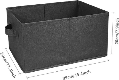 Clothings Collapsible Storage Bins, Foldable Organizers and Storage Baskets Cube Storage Bin for Bedroom Living Room (4 Pack) (Black, 15.4x11.4x7.9inch)