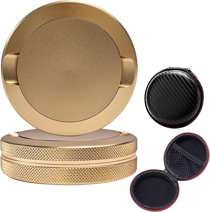 3.5 Upgraded Pouches Can Holder Pouch Container Metal Pouch Tin Portable Exquisite Zipper Case (GOLDEN)