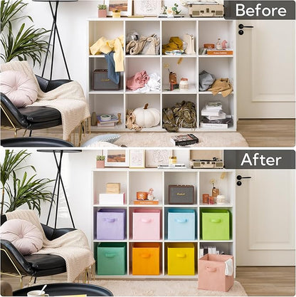 GRANNY SAYS 11 Inch Cube Storage Bins, Colorful Cube Storage Organizer, Fabric Storage Bins, Storage Cubes for Shelves, Closet, Toy Storage Bins for Kids Room, Play Room, Colour, 8-Pack