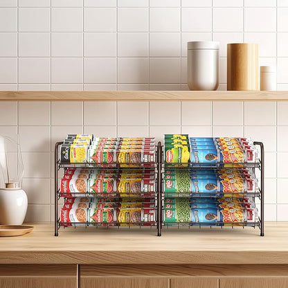 NANANARDOSO Can Organizer for Pantry, 3 Tier Can Dispenser Rack Holds up to 72 Cans, Can Storage Organizer Holder for Canned Food Storage Kitchen Cabinets or Pantry Shelf Countertop, Brown
