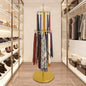 Gold Belt Display Scarf &Ties Rack Stand, 360° Rotation Floor Mounted Belt Hanger, Metal Men Closet Belt Organizer Holder Jewelry Necklaces Purse Hanger Shelf for Clothing Store Retail & Home
