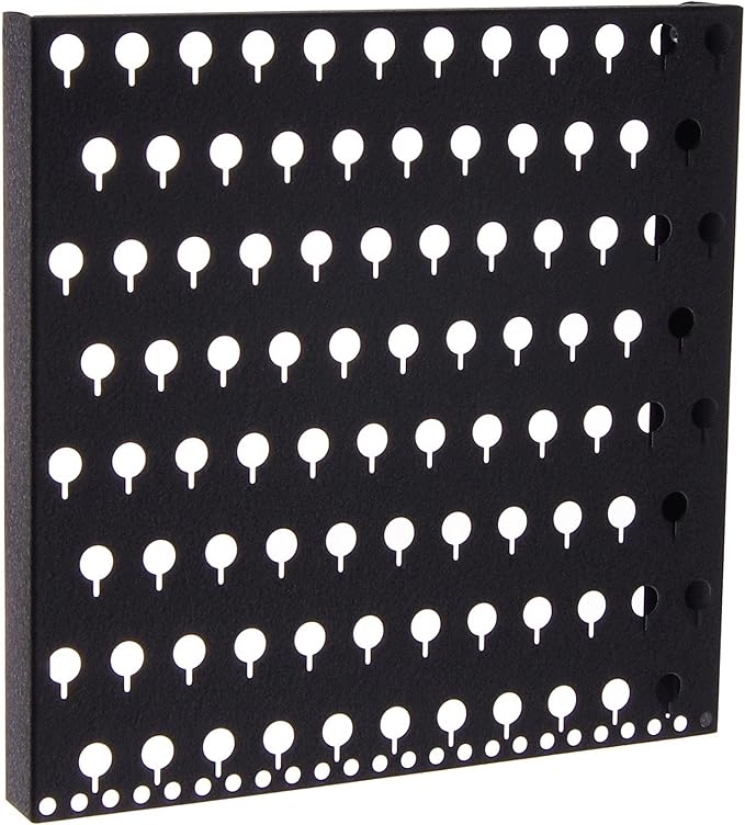 Angelynn's Wall Mounted Earring Holder Organizer Display for Small and Medium Women Post Stud Dangle Pierced Earrings, Hanging Closet Jewelry Storage Rack, Sariea Black 12"x12"