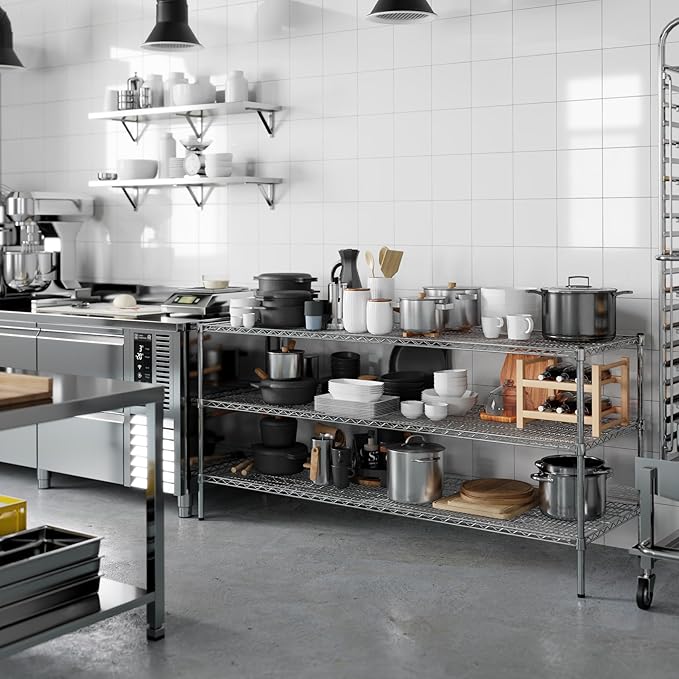 24" Deep x 72" Wide x 34" Height Wire Shelving Kit | 3-Tier | NSF Commercial Storage Rack Unit