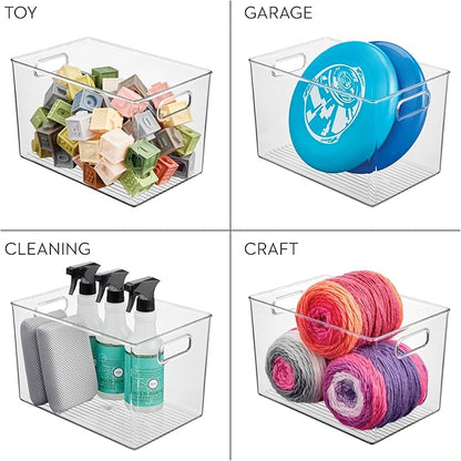 iDesign Large Clear Plastic Storage Bin for Bathroom or Vanity, Organizer for Hair Tools & Shampoo Bottles