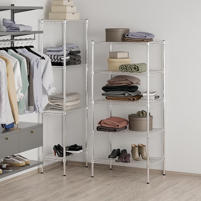 21" Deep x 30" Wide x 64" Height Wire Shelving Kit | 5-Tier | NSF Commercial Storage Rack Unit