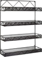 AMT 4 Tier Nail Rack, Pack Metal Wall Mount Organizer, Essential Oils Organizer, Pantry Cabinet Door Shelf Storage. Hanging Display for Spice Jars, Nail Polish, Cosmetic Beauty Bottles
