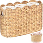 Toilet Paper Storage Baskets, Scalloped Water Hyacinth Baskets , Wicker Scalloped Basket for Storage, Toilet Papers Holder Wicker Basket, Toilets Paper Organizer, Bathroom Accessories Organizer...