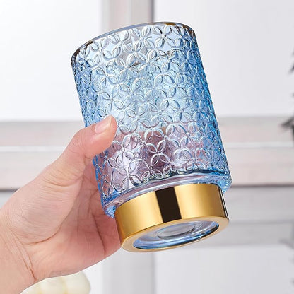 Makeup Brush Holder Organizer,Toothbrush Holders,Desk Pen Pencil Holder,Multifunctional Vintage Glass Brush Cup（A44-3-US）