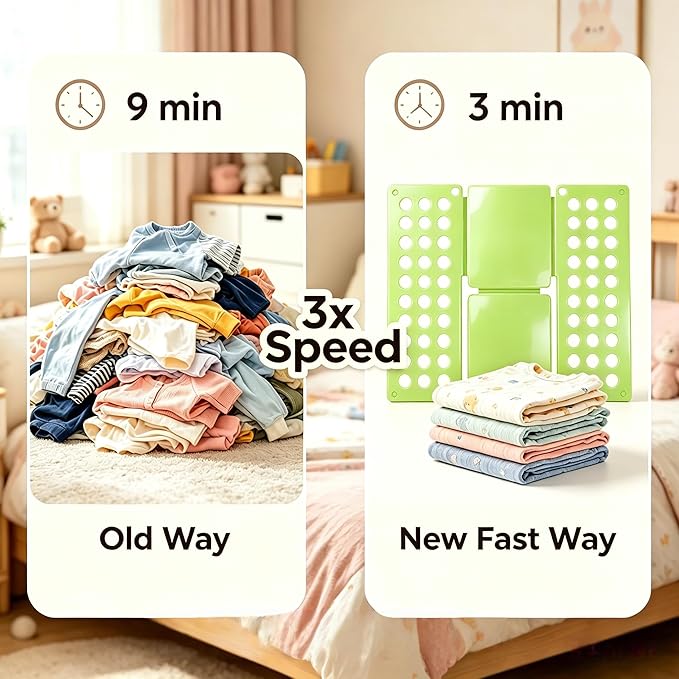 Toddler Shirt Folding Board (Ages 1–7) – Build Independence & Fine Motor Skills, Mini Kids Clothes Folding Board & Shirt Folder, Portable Laundry Organizer for Small Sizes（Cyan）