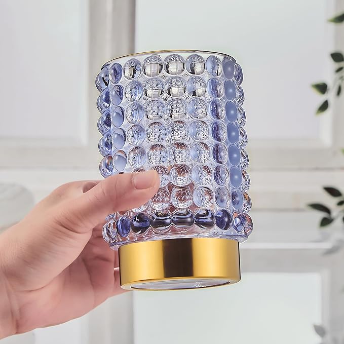 Makeup Brush Holder Organizer,Toothbrush Holders,Desk Pen Pencil Holder,Multifunctional Vintage Glass Brush Cup(A38-13-US/Light Purple/L)