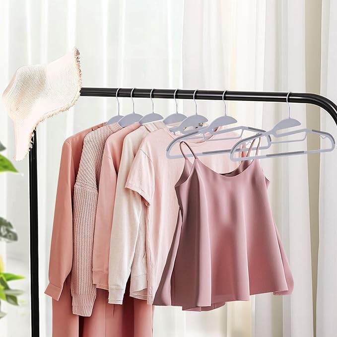 ZENY Hangers 50 Pack - Heavy Duty Hangers for Coats, Pants & Dress - Non Slip Suit Hangers for Closet - 360°Swivel Hook，Space Saving