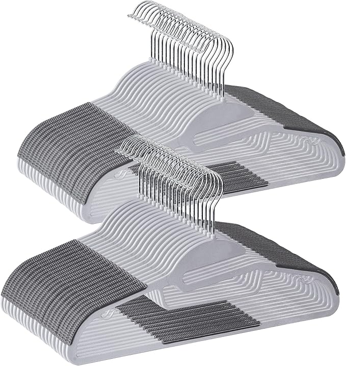 ZENY Hangers 50 Pack - Heavy Duty Hangers for Coats, Pants & Dress - Non Slip Suit Hangers for Closet - 360°Swivel Hook，Space Saving