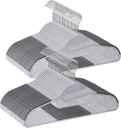 ZENY Hangers 50 Pack - Heavy Duty Hangers for Coats, Pants & Dress - Non Slip Suit Hangers for Closet - 360°Swivel Hook，Space Saving