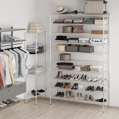 18" Deep x 60" Wide x 96" Height Wire Shelving Kit | 10-Tier | NSF Commercial Storage Rack Unit