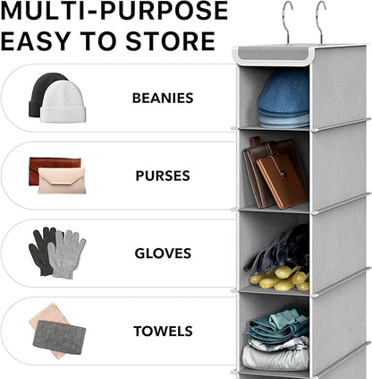 Simple Houseware 10 Shelves Hanging Shoes Organizer Holder for Closet, Grey