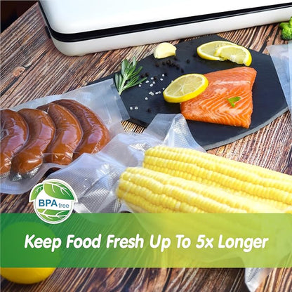 Precut Vacuum Sealer Bags, 150 Gallon 11" x 16" and Quart 8" x 12" and Pint 6" x 10" Commercial Grade Textured Food Sealer Bag, Vacuum Storage Bags for Storage, Meal Prep or Sous Vide