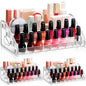 Jetec 2 Pcs Acrylic Card Display Stand Versatile Display for Trading Cards Greeting Card Sunglasses Organizer Nail Polish Holder Essential Oils Cosmetic Cases Eyewear Rack(4 Tiers Style)