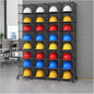 Stackable Safety Helmet Storage Boxes, Large Adjustable Hard Hat Placement Organizer Rack with Wheels for Construction Site/Garage/Workshop/Factory Helmet Display Shelf (4 * 8)
