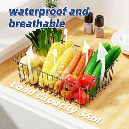 Simple Trending 8 Pack Large Wire Baskets for Organization, Metal Pantry Storage Baskets for Cabinet, Kitchen, Garage, Bathroom, Black