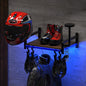 Vieshful Motorcycle Helmet Wall Mount Rack, Heavy Duty Helmet Holder with RGB Light Strip – Gear Display Shelf for Jackets, Gloves & Motorcycle Accessories Organizer, Garage & Entryway